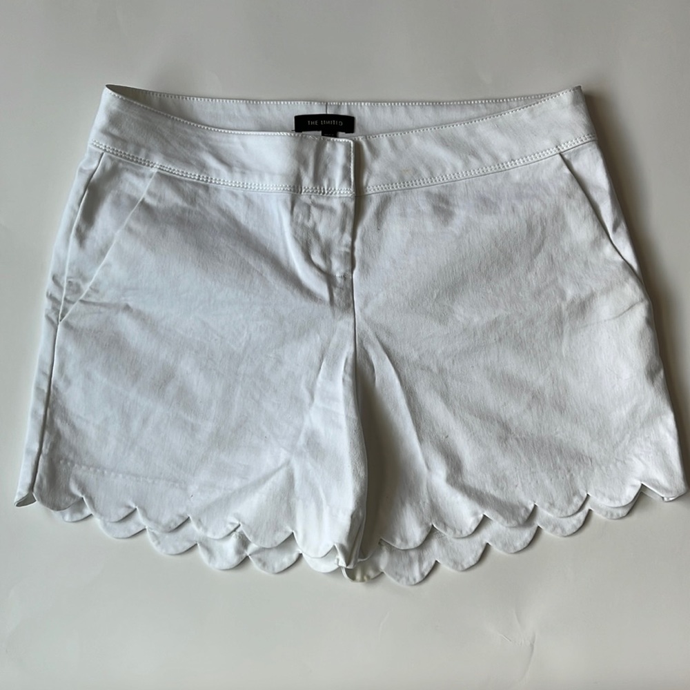 White Scalloped edge Shorts